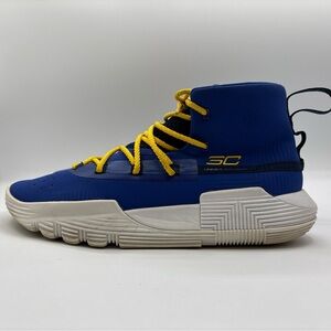 Under Armour Curry 3zer0 II GS Youth Basketball Shoes Size 7Y Royal Taxi/White